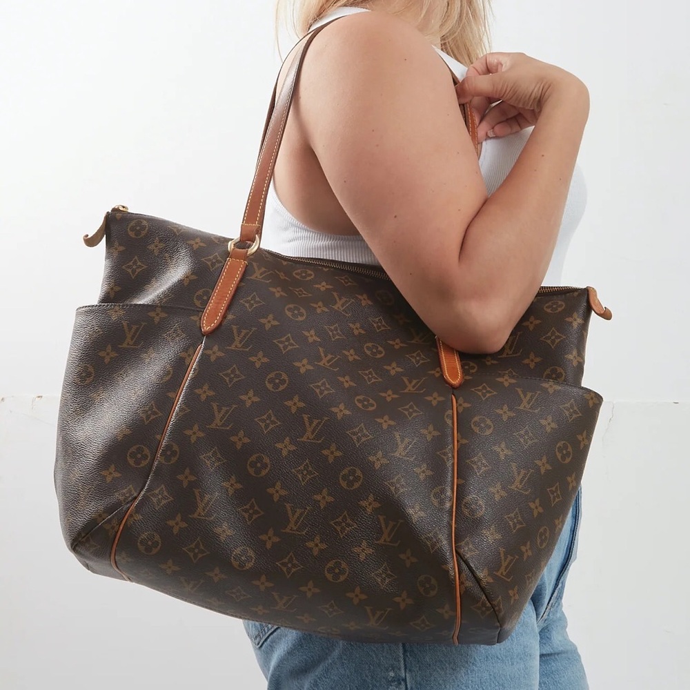 💎 X-LARGE 💎 Louis Vuitton TOP ZIPPER tote totally GM SIDE POCKETS